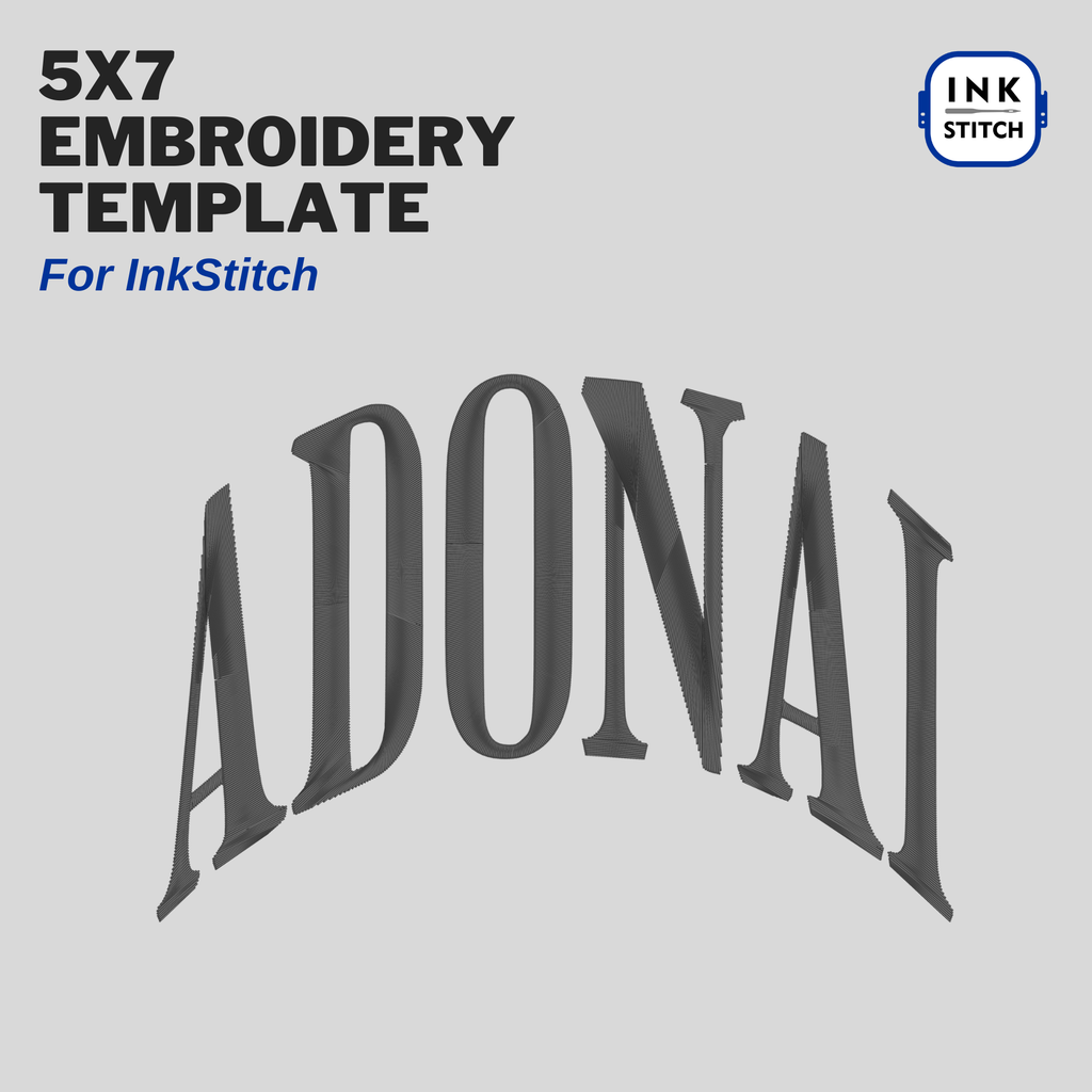 5×7 Big Logo Embroidery Template for Ink/Stitch — Beginner Friendly