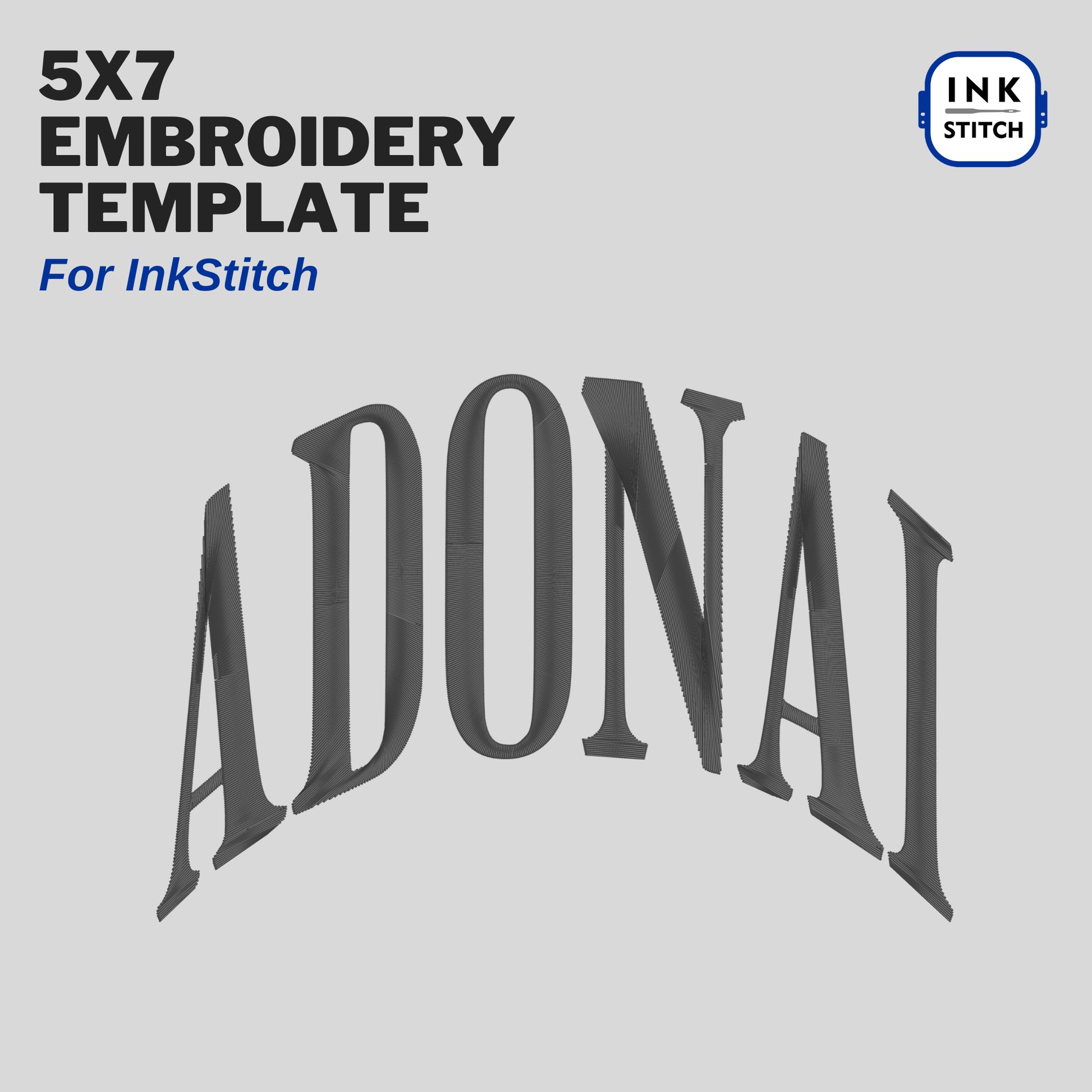 5×7 Big Logo Embroidery Template for Ink/Stitch — Beginner Friendly