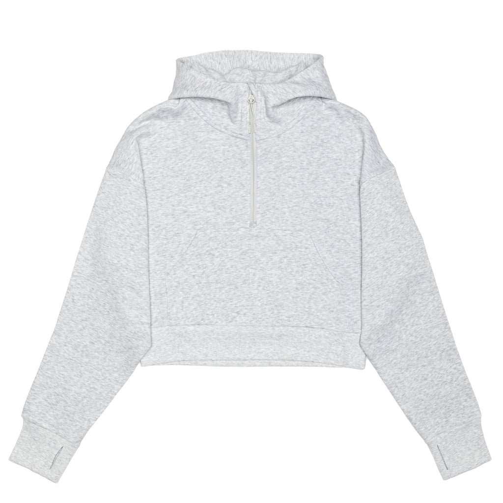 HERO-4220C Cropped Drop Shoulder 1/2 Zip Hoodie