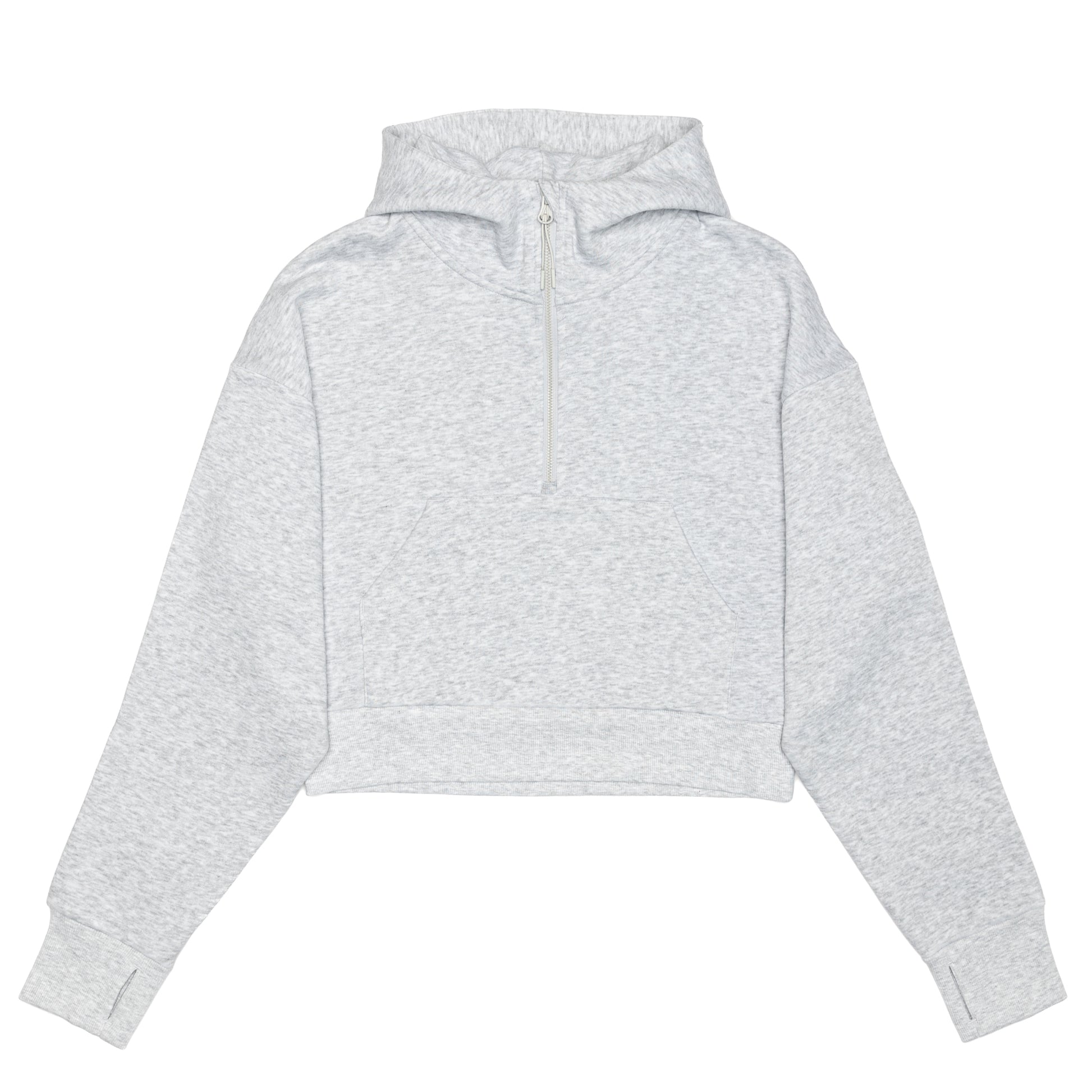 HERO-4220C Cropped Drop Shoulder 1/2 Zip Hoodie
