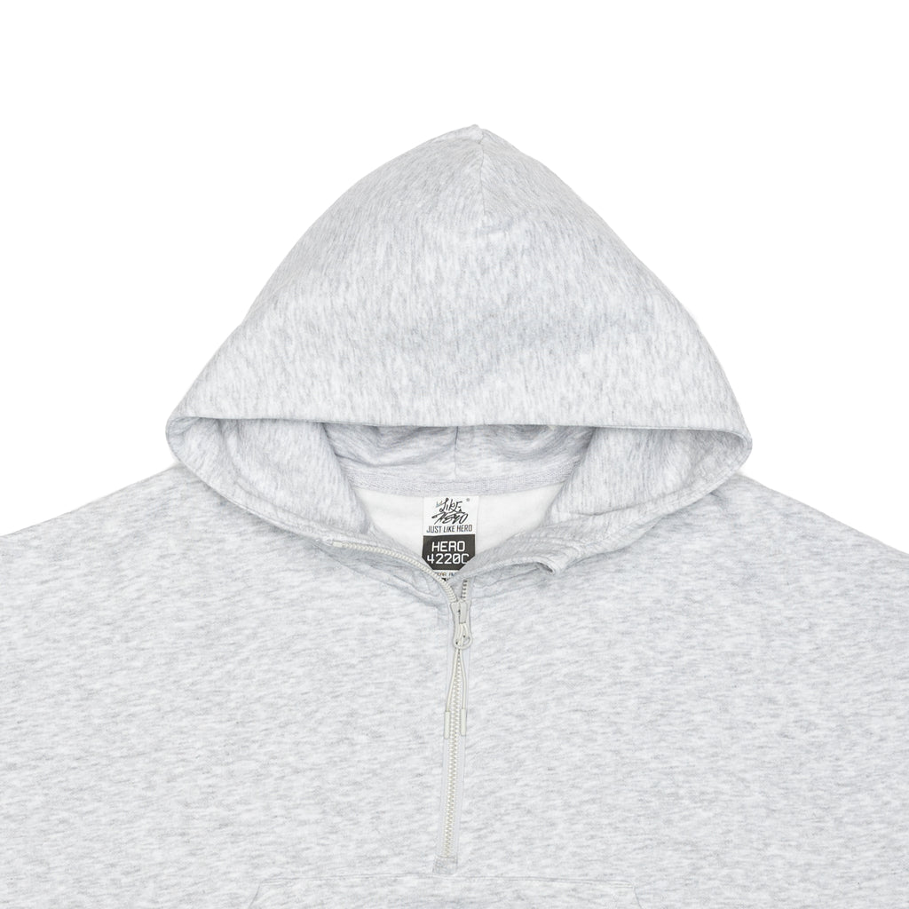 HERO-4220C Cropped Drop Shoulder 1/2 Zip Hoodie