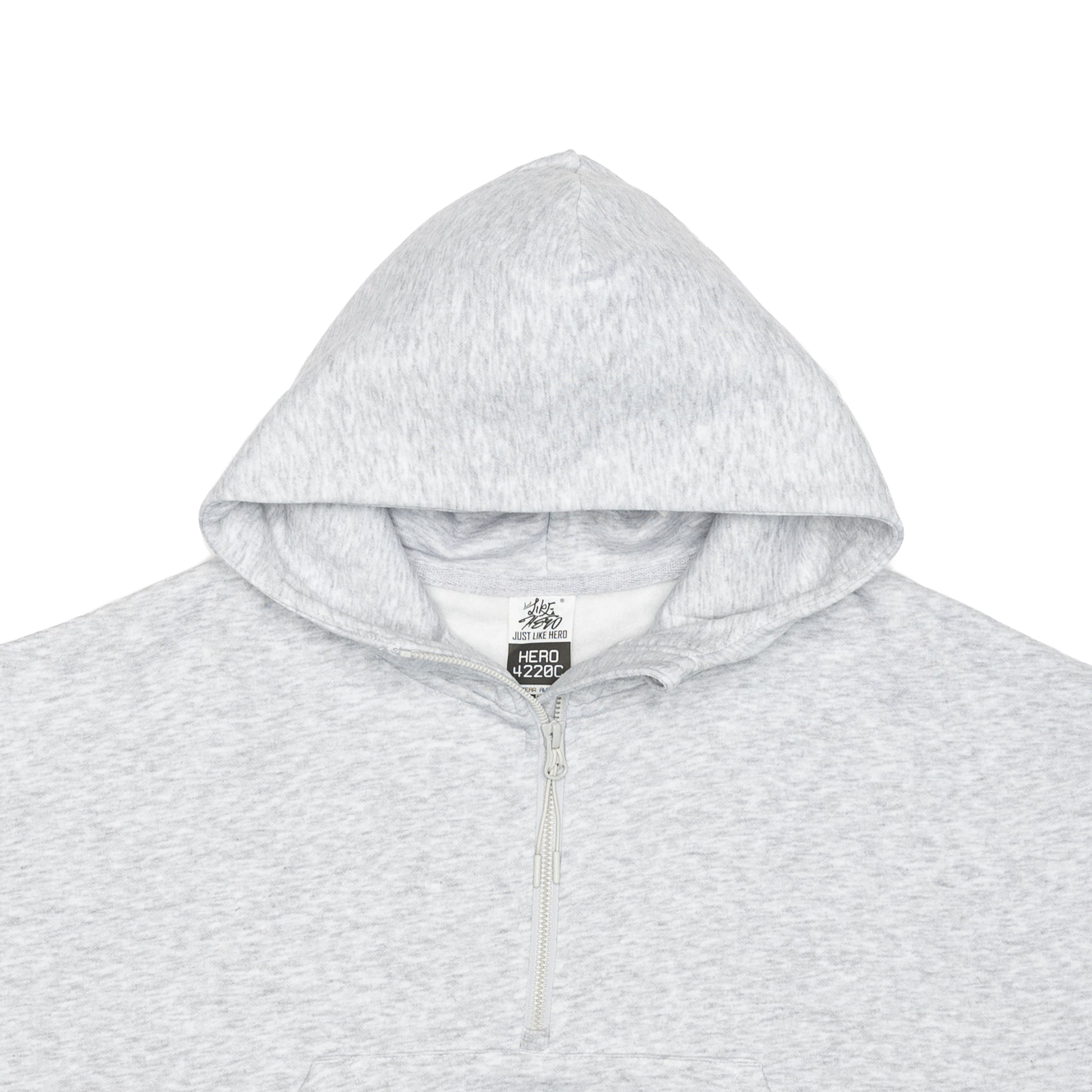 HERO-4220C Cropped Drop Shoulder 1/2 Zip Hoodie
