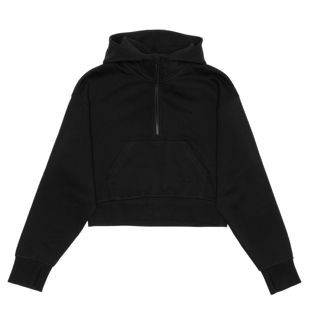 HERO-4220C Cropped Drop Shoulder 1/2 Zip Hoodie