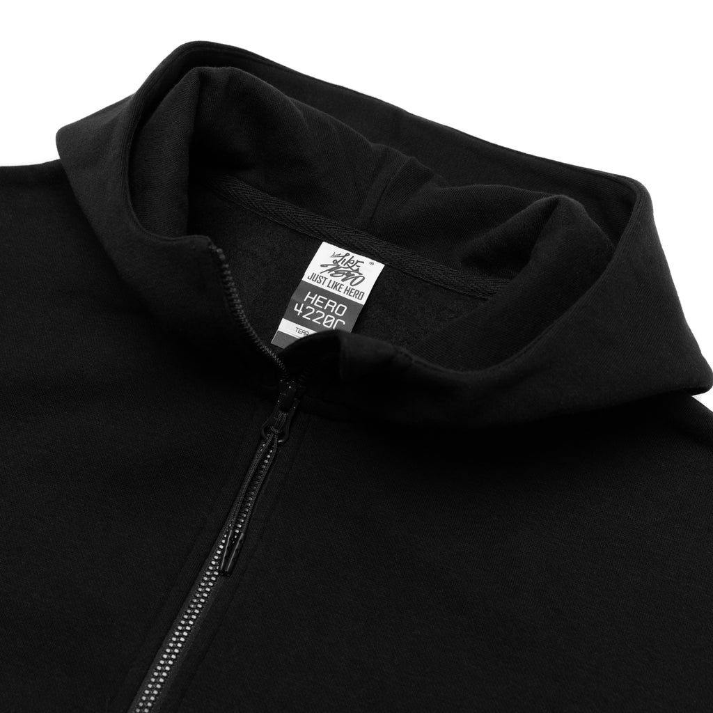 HERO-4220C Cropped Drop Shoulder 1/2 Zip Hoodie