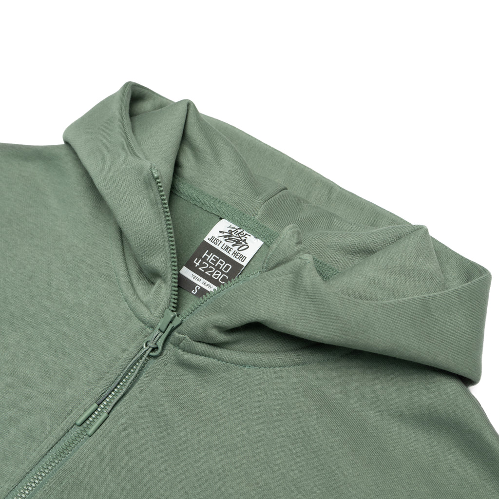 HERO-4220C Cropped Drop Shoulder 1/2 Zip Hoodie