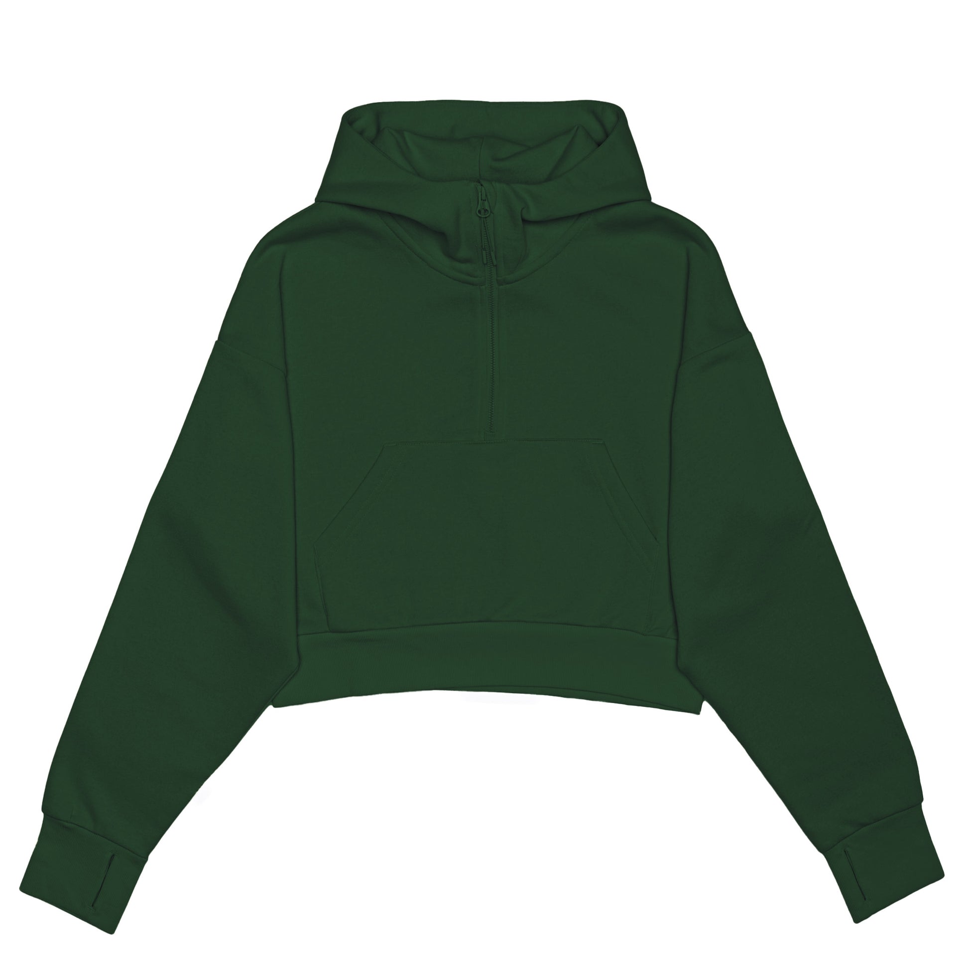 HERO-4220C Cropped Drop Shoulder 1/2 Zip Hoodie