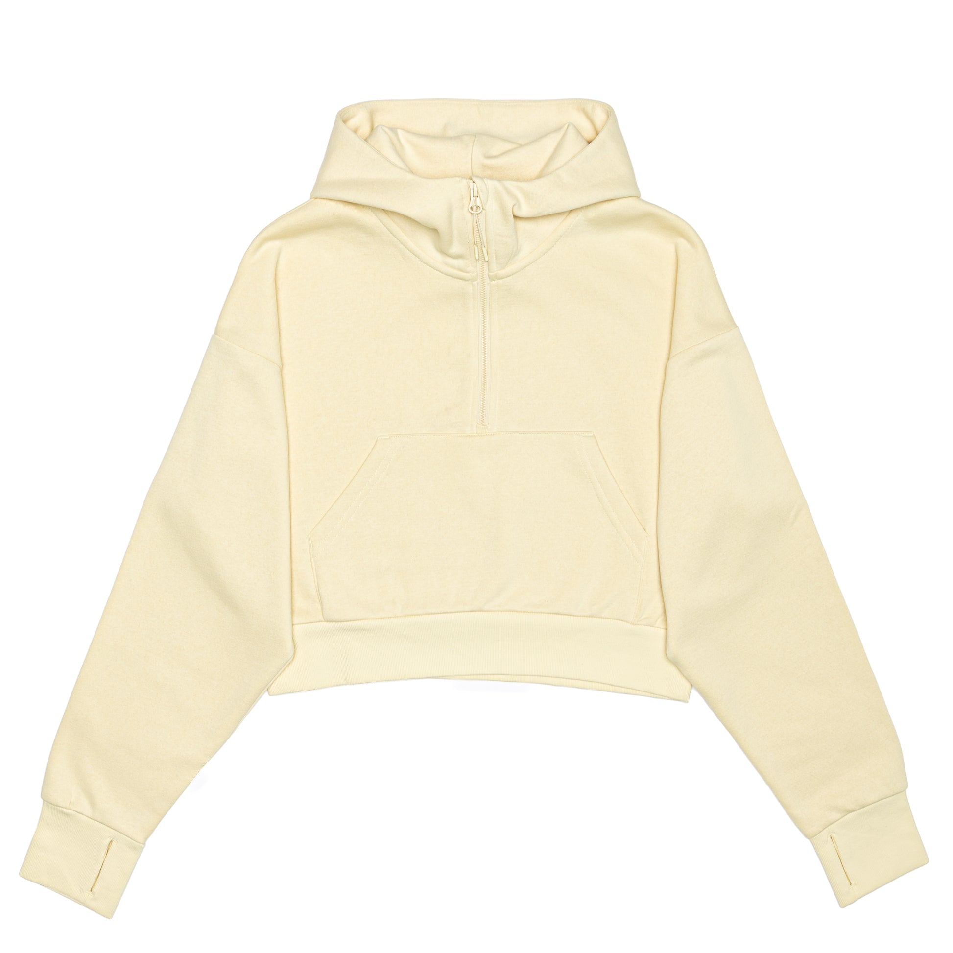 HERO-4220C Cropped Drop Shoulder 1/2 Zip Hoodie