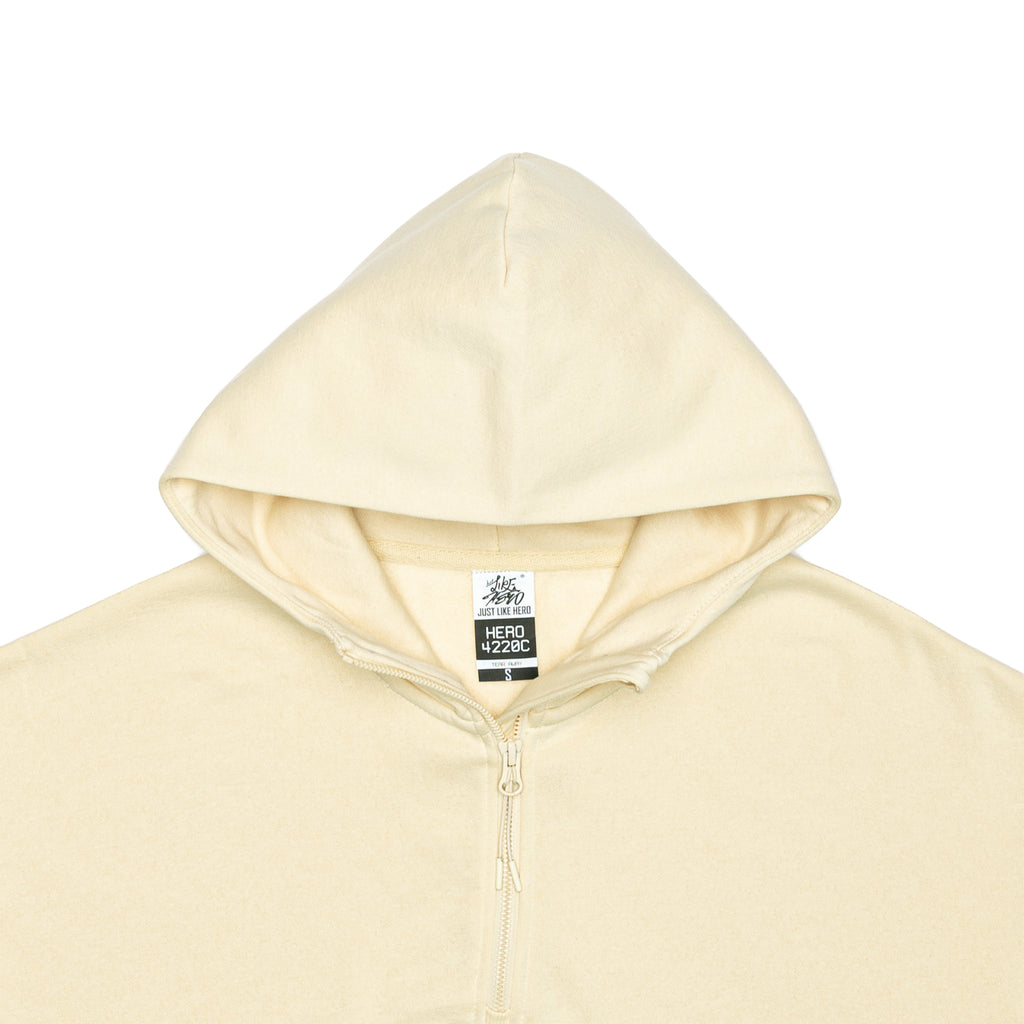 HERO-4220C Cropped Drop Shoulder 1/2 Zip Hoodie